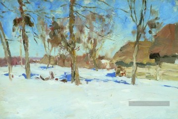 début mars 1900 Isaac Levitan paysage de neige Peinture à l'huile